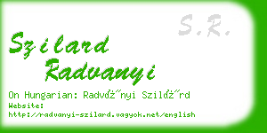 szilard radvanyi business card